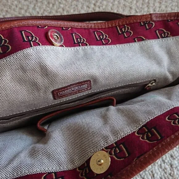 Burgundy Dooney & Bourke logo large tote
